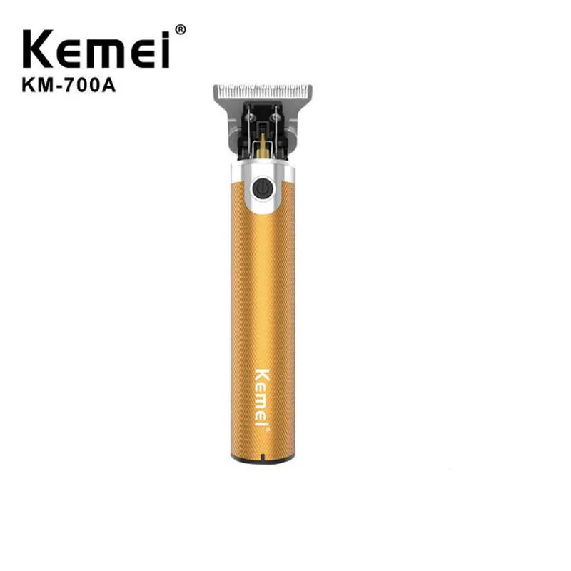 

T Blade 0 MM Hair Trimmer Electric KM-700A USB Cutter Rechargeable Clipper Cliper Carving Professional Kemei 0mm Haircut Machine