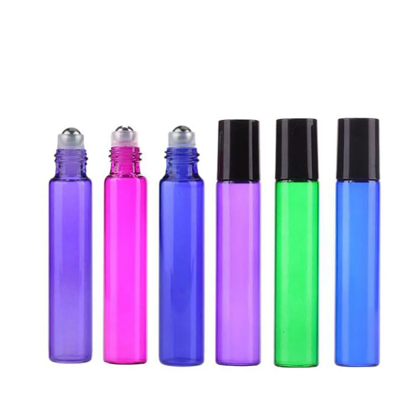 10 мл(1/3 oz) Эфирное масло бутылочка для парфюма ароматы, ароматерапия Make Up Стекло Портативный ювелирных изделий косметическая коробка с ролик из нержавеющей стали мяч