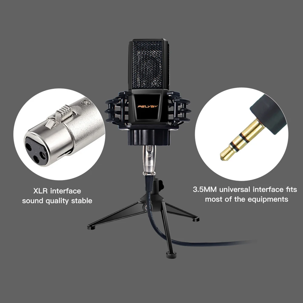 FELYBY Professional BM1000 конденсаторный микрофон для караоке компьютерной записи ноутбука