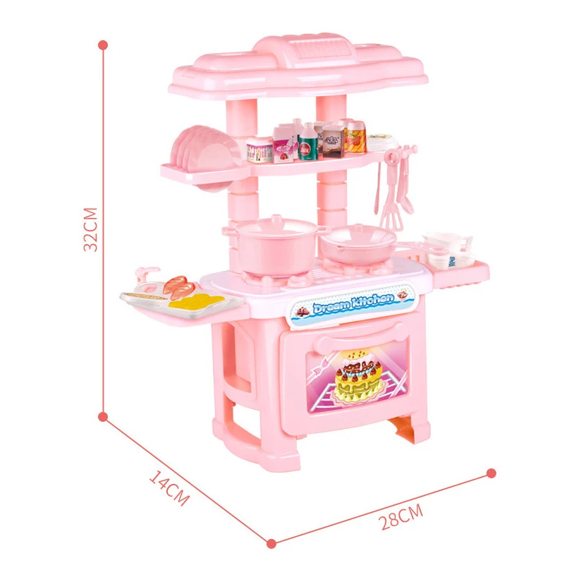 pink colour kitchen set