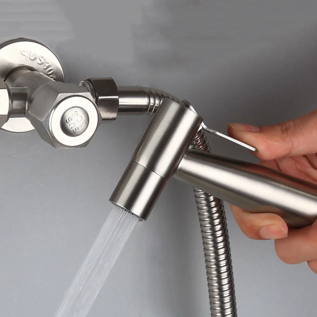 Stainless Steel Toilet Sprayer Set-Handheld Bidet Sprayer Kit-Bathroom Hand Shower for Muslim Self Cleaning-Premium