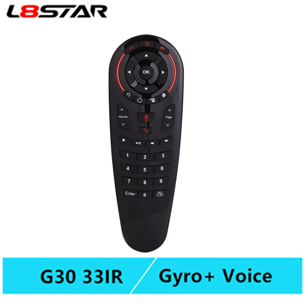 G30 пульт дистанционного управления 2,4G беспроводная Fly Air mouse Gyro Google голосовой поиск универсальный пульт дистанционного ИК обучения для ПК smart Android tv Box