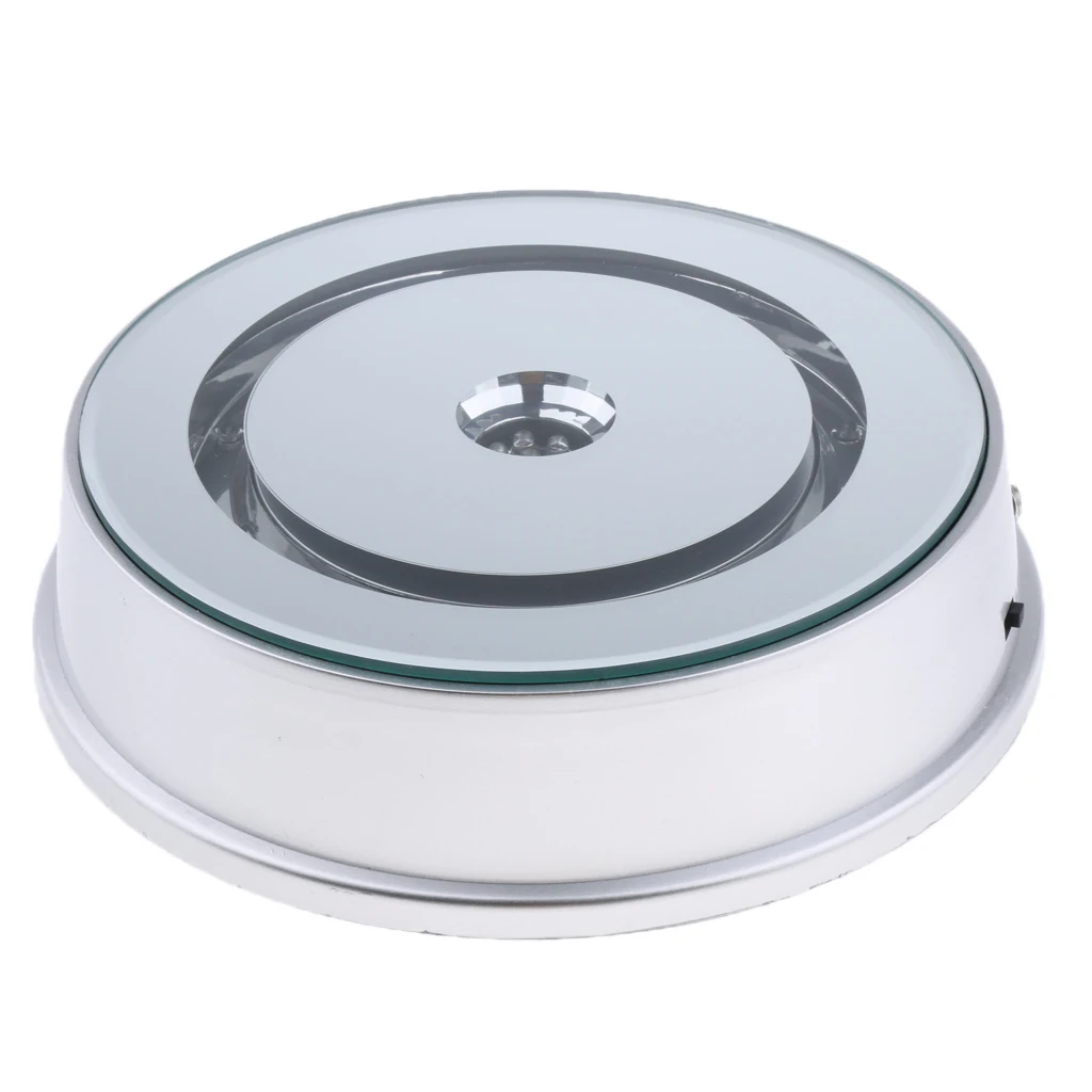 

Stable Tempered Glass Merchandise Display Base Electric Rotating Turntable
