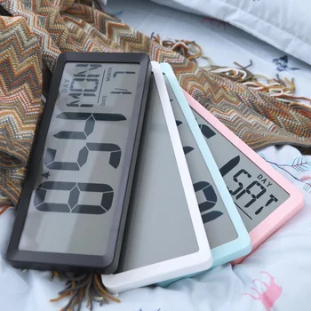 TXL Square Wall Clock Series, 13.8 Large Digital Jumbo Alarm Clock, LCD Display, multi-functional huge office decor desk new abs multi functions digital desk pen pencil holder display lcd alarm clock thermometer