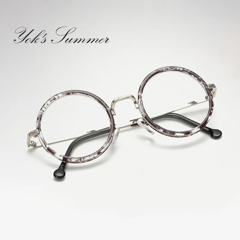 YOK'S винтажные маленькие круглые оптические очки по рецепту, оправа для женщин, брендовые дизайнерские прозрачные коричневые очки для близорукости, очки Oculos H166