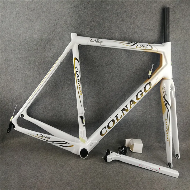 Colnago C64 художественный декор белый черный золотой BDWH Глянцевая карбоновая рама для дорожного велосипеда
