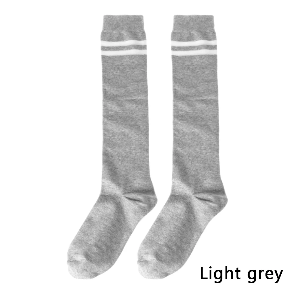 light grey Новые модные женские Носки ярких цветов, чулки, зимние теплые толстые Гольфы выше колена, Длинные хлопковые чулки - Цвет: light grey