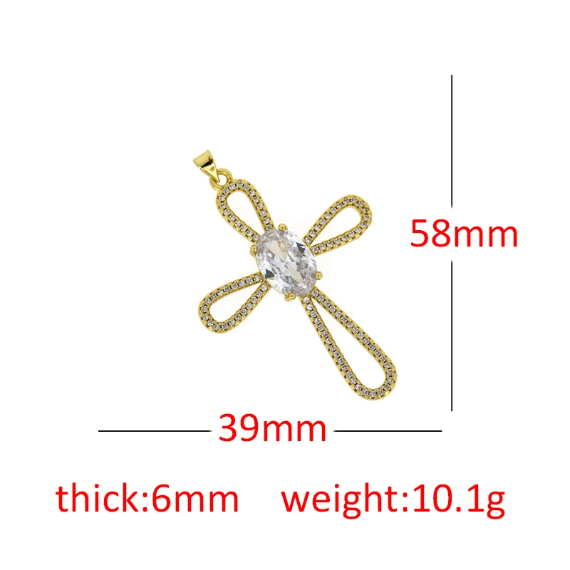 

5pcs Religious Blessing Cross Jewelry Findings 4 Shapes Paved Cubic Zircon Cz Gold Charm Pendant For Women DIY Making Necklace