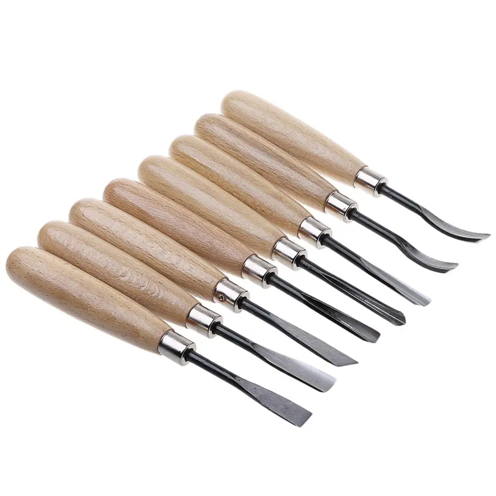 

8Pcs Woodpecker Dry Hand Wood Carving Tools Chip Detail Chisel Set Knives Tool