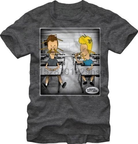 Мужская свободная футболка Beavis Butthead для учебы взрослых угольная вересковая