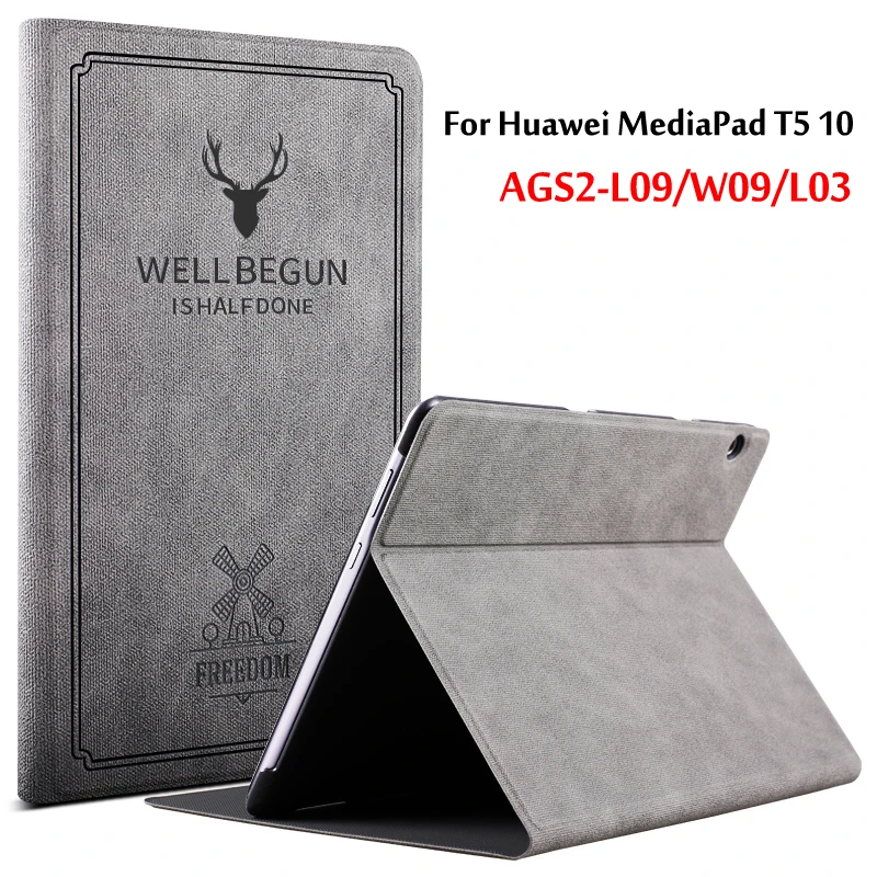 Чехол для Huawei MediaPad T5 10 AGS2 L09/W09/L03 Тонкий складной Флип Стенд PU кожаный чехол 1 Tablet