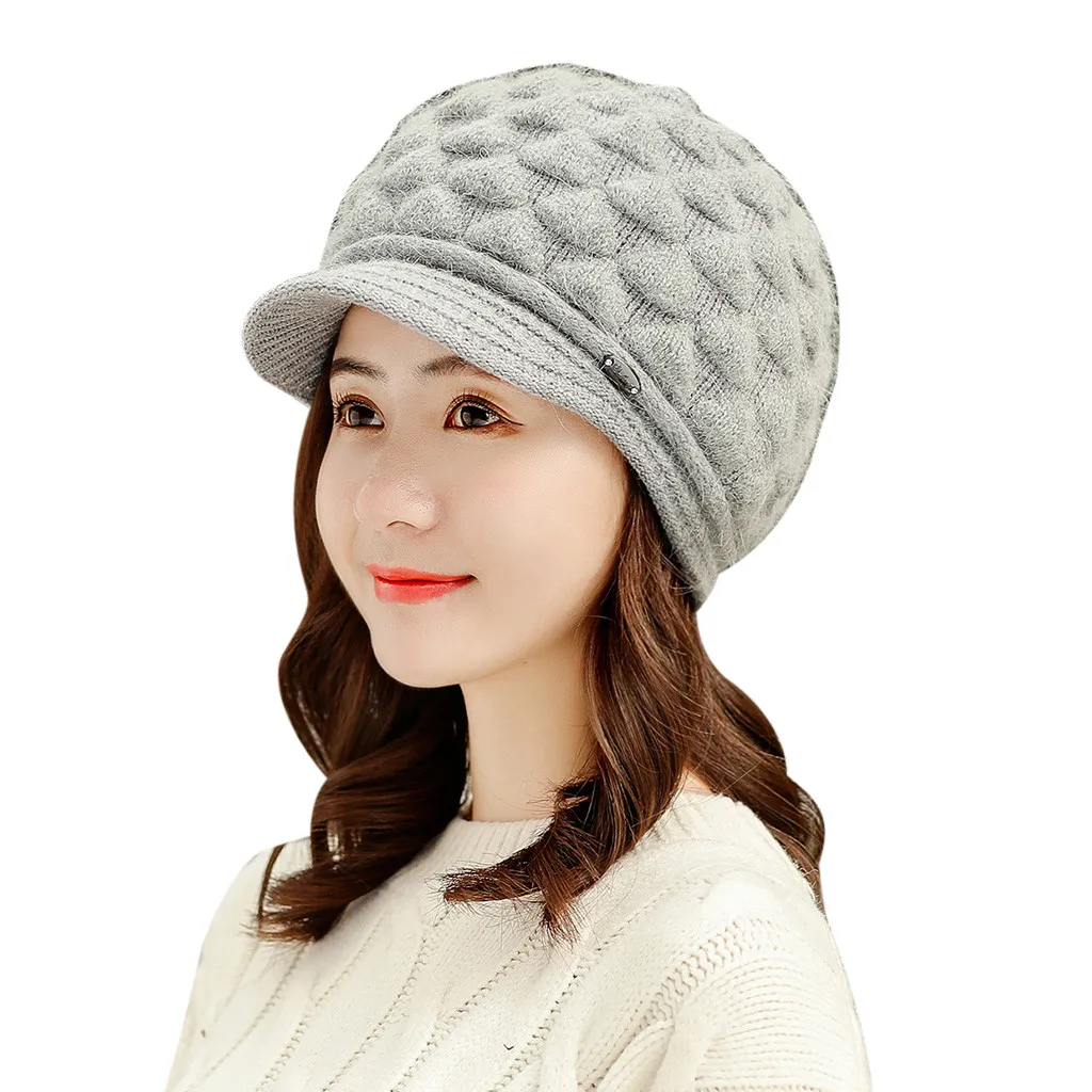 Женская зимняя теплая шапка шарф берет мешковатая вязанная шапочка Лыжная Шапка Кепка