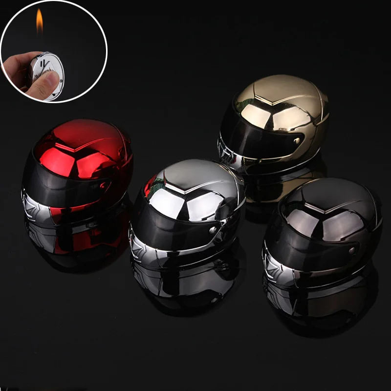 

Creative Personality Inflatable Lighter Open Flame Gas Lighter Funny Helmet Lighter Gadgets for Men Christmas Gifts