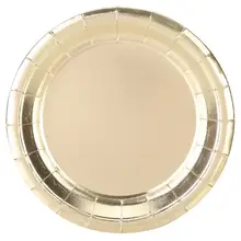 Одноразовая посуда набор бытовой Золотое Тиснение одноразовая бумажная посуда бумажные тарелки и стаканы набор соломинок