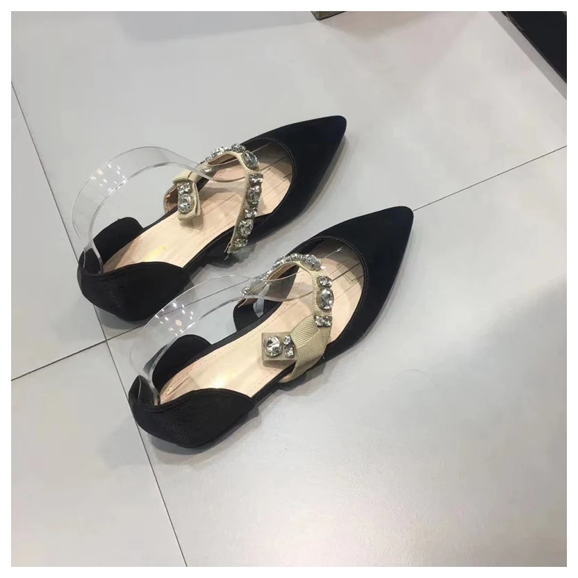 Черные шелковые туфли Mary Jane; женская обувь на плоской подошве с острым носком; женские балетки на плоской подошве; брендовая Роскошная Свадебная обувь со стразами; обувь