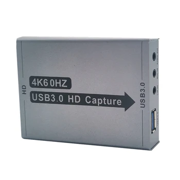 

4K HDMI Capture Card, USB3.0 Game Video Converter with HDMI Loop-Out Support Full HD 4K 60HZ Mic in and o Out