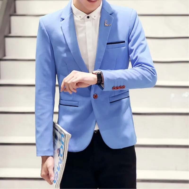 

New Design One Button Ligh Blue Groom Tuxedos Groomsmen Best Man Suits Mens Wedding Blazer Suits (Jacket+Pants+Tie)