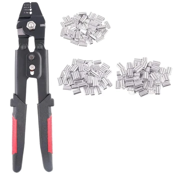 

Up to 2.2mm Wire Rope Crimping Tool Wire Rope Swager Crimpers Fishing Plier with Crimp Sleeves Kit