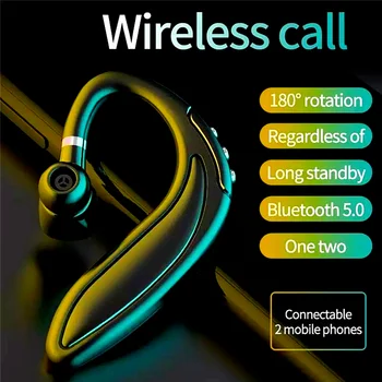 

USLION New Upgrade HD Stereo Wireless Headphones Business Headsets With Mic Handsfree call Ear-hook Earphones For Android IOS