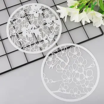 

8Pcs 8Pcs Round Grilles Drawing Molds Plastic Children Painting Stencils DIY Paper Art Craft Card Label Scrapbook Bookmark Toy