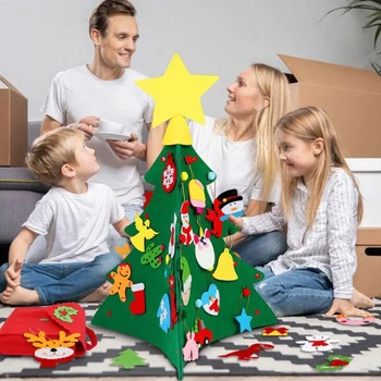 

2020 DIY Felt Christmas Tree Christmas Tree Child New Year Gift Christmas Decor Artificial Tree Wall Hanging Decoration
