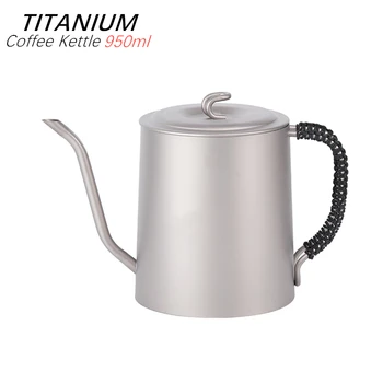 

Swan Neck Kettle 950 Ml Titanium Kettle Coffee Pot with Anti-scalding Handle Indoor Outdoor Camping Picnic Teapot