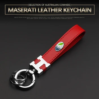 

Dedicated to Maserati Keychain Levante Levante SUV Geberit Ghibli Key Ring Leather Stainless Steel Metal Leather Key Chain