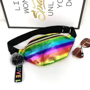 

Holographic Waist Bags Women Silver Fanny Pack Female Belt Bag Black Geometric Waist Packs Laser Chest Phone Pouch 2020