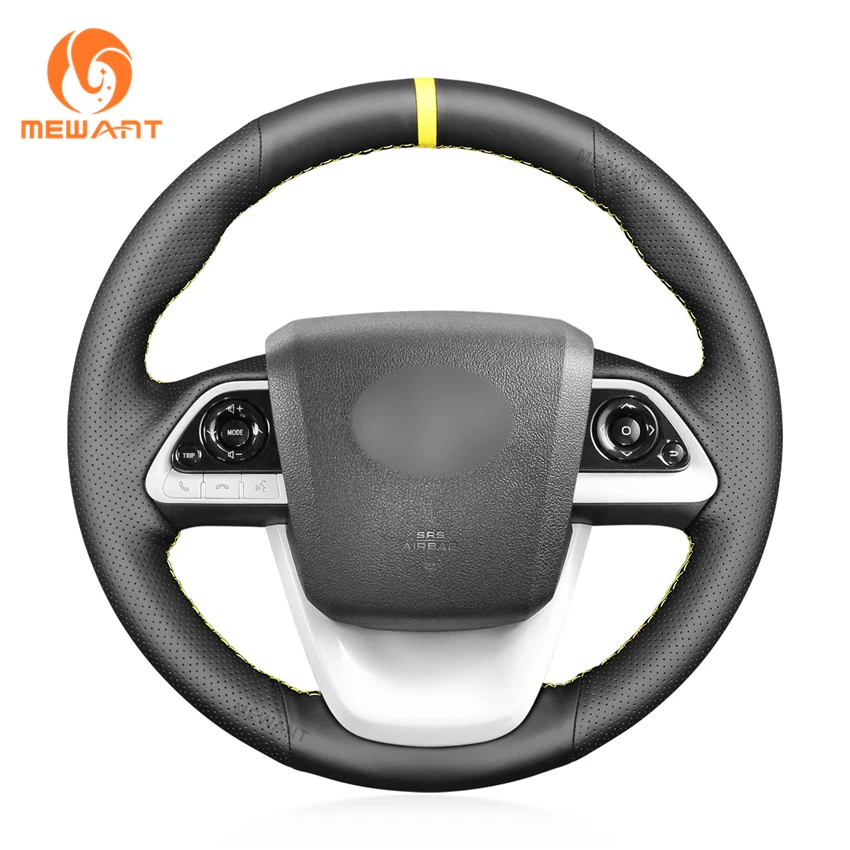Mewant Black Artificial Leather Steering Wheel Cover For Toyota Prius 4