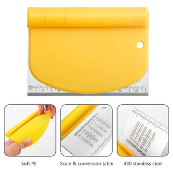 

Stainless Steel Dough Scraper with Scale Dough Cutter for Bread Flour Pastry Cutter Pizza Pastry Scraper Chopper Baking Supplies