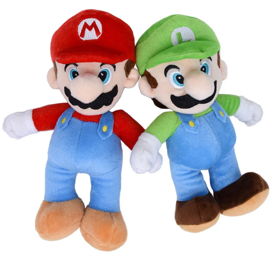 2Pcs/Lot 25CM Super Mario Bros Plush Luigi Yoshi Doll Anime Characters Decoration Game Peripheral Toys Kids Birthday Gifts | Игрушки и