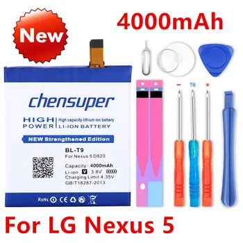 

NEW chensuper High Quality 4000mAh BL-T9 BL T9 Battery for LG Google Nexus 5 E980 Nexus G D820 D821