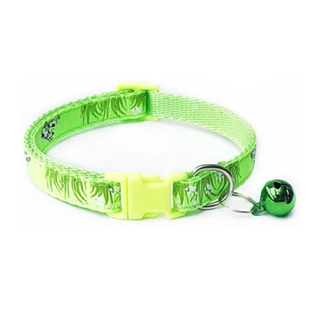 Green Оторванный ошейник для кошек с колокольчиком для маленьких собак кошек основные ошейники для домашних животных ошейники для кошек поводки для щенков Чихуахуа MP0069 - Цвет: Green
