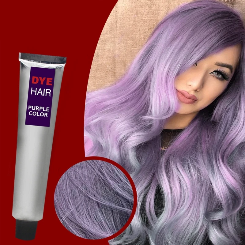 

100ml Unisex Fashion Purple Hair Dye Cream Natural Plant Extract Component Formula Wax DIY Hairstyle Dyeing Beauty Tool
