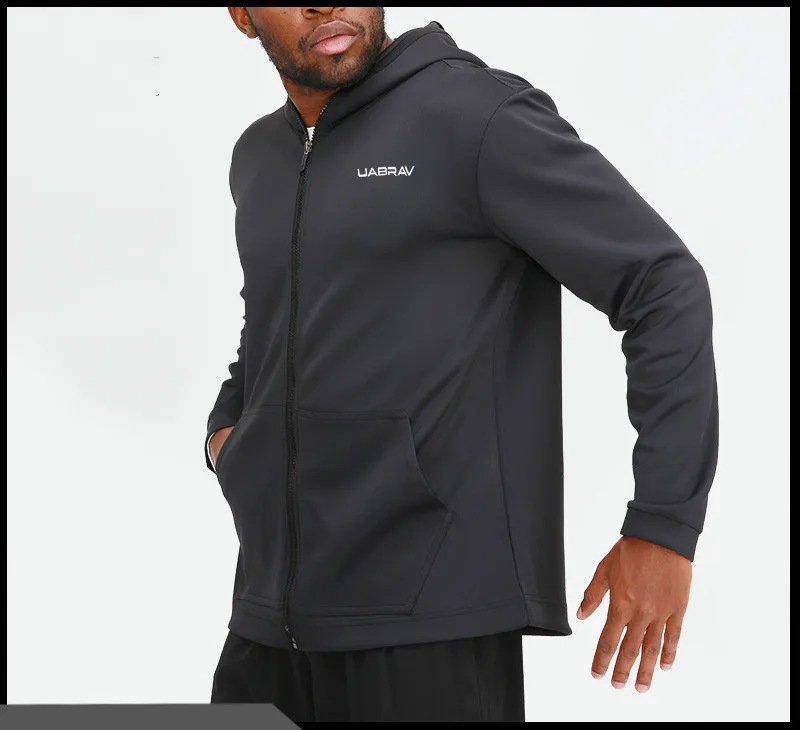 

Sports Jacket Men's Outdoor Casual Running Fitness Clothes Men's Quick-Drying Breathable Hooded Zip Fitness Jacket