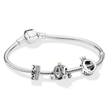 

2019 NEW 100% 925 Sterling Silver 1:1 ZT0123 Romantic Love Fashion Autumn Beads BRACELET WITH CLASP Gift High Quality Set