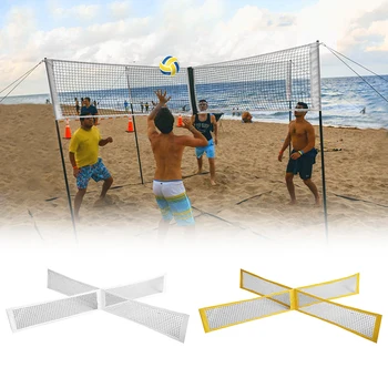

Portable Outdoor Sand Grass Or Indoors Cross Volleyball Sports Volleyball Net Quickstart Tennis Badminton Square Net
