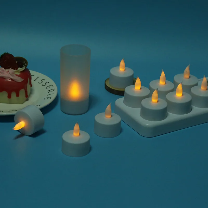 

12 Charging Placed Figure Light-emitting Candle Light Smoke Free Christmas Electric Candle Lamp Model LED Electronic Tea Candles