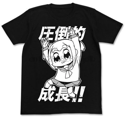 Футболка с надписью Pop Team Epic черный размер Xl косплей Cospa Япония Popuko мультфильм