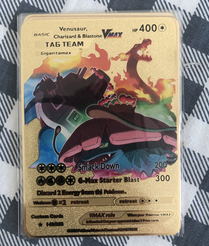 Pokemon Jogo Cartao Anime Charizard Golden Card Pokemon Cartao De Metal Ouro Pikachu Conjunto Figura Modelo Crianca Presente