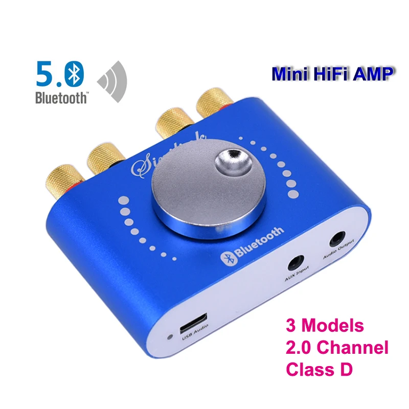 Bluetooth 5.0 2*50w/2*20w aux usb tpa3116 amplificador de potência