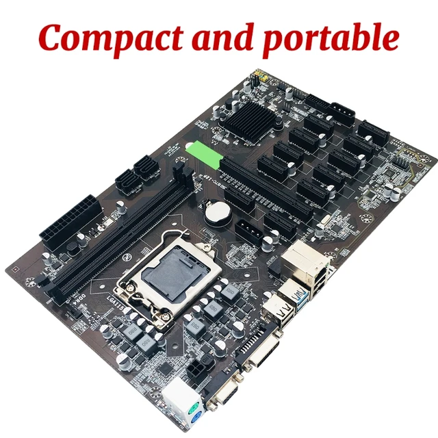 New B250 BTC Mining Machine Motherboard 12 PCI-E16X Graph Card SODIMM LGA 1151 DDR4 SATA3.0 Support VGA DVI for Miner Dropship 5