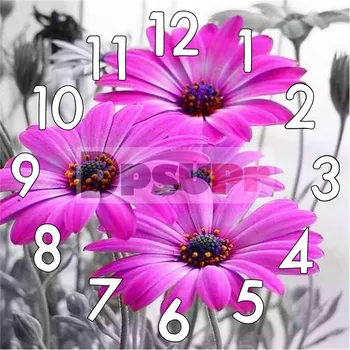 

Dpsupr 5D Diamond Painting Kit With Clock Mechanism Cross stitch Full Square Round Diamond Embroidery Flower Mosaic Home G144