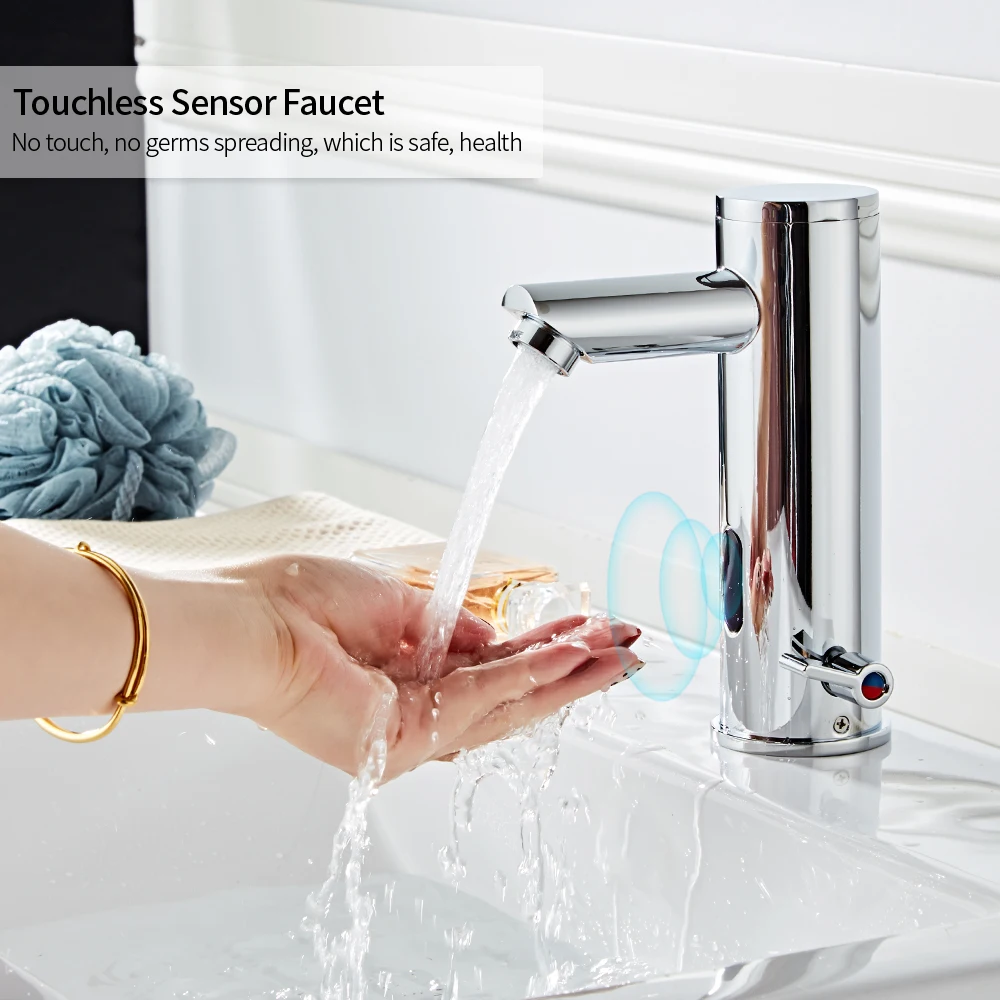 Induction Faucet Automatic Sensor Faucet Bathroom Sink Faucet Hot & Cold Mixer Faucet for Home Kitchen Bathroom Accessories Induction Faucet Automatic Sensor Faucet Bathroom Sink Faucet Hot & Cold Mixer Faucet for Home Kitchen Bathroom Accessories