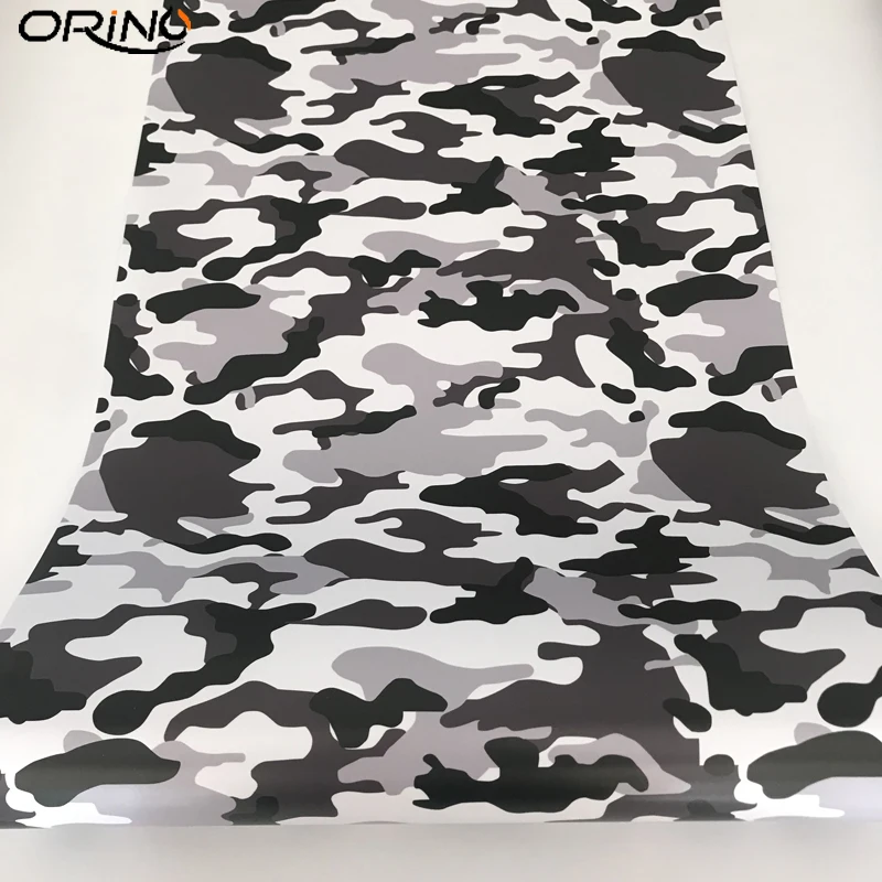 Black Grey White Camouflage Vinyl Wrap Sticker-2