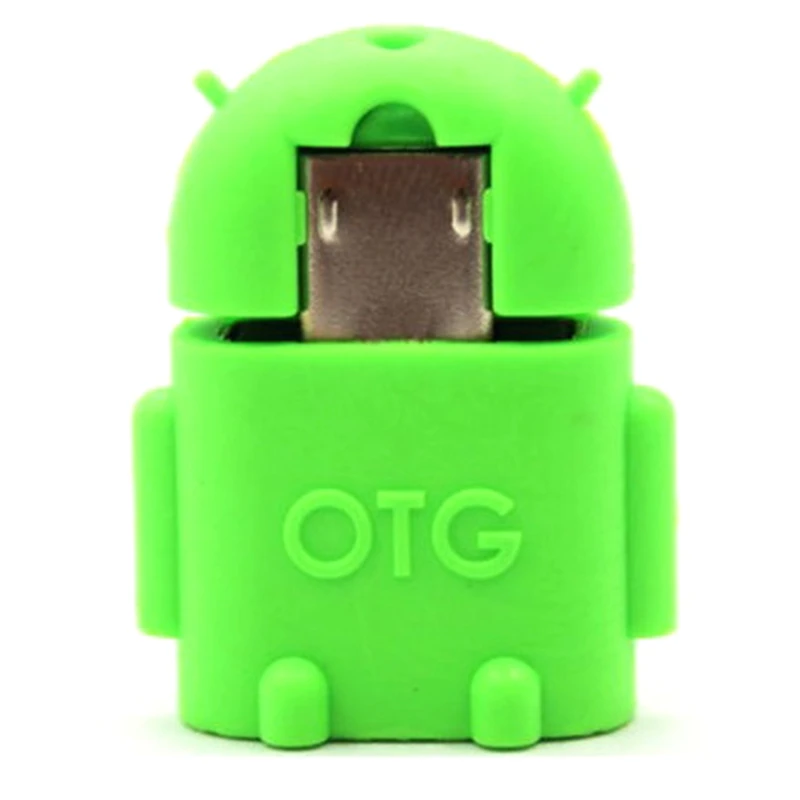 Мини в форме робота все микро-usb для устройств на аndroid к USB 2,0 конвертер USB OTG кабель адаптер для планшетных ПК для samsung S3 S4 S5 для Xiaomi - Цвет: GR
