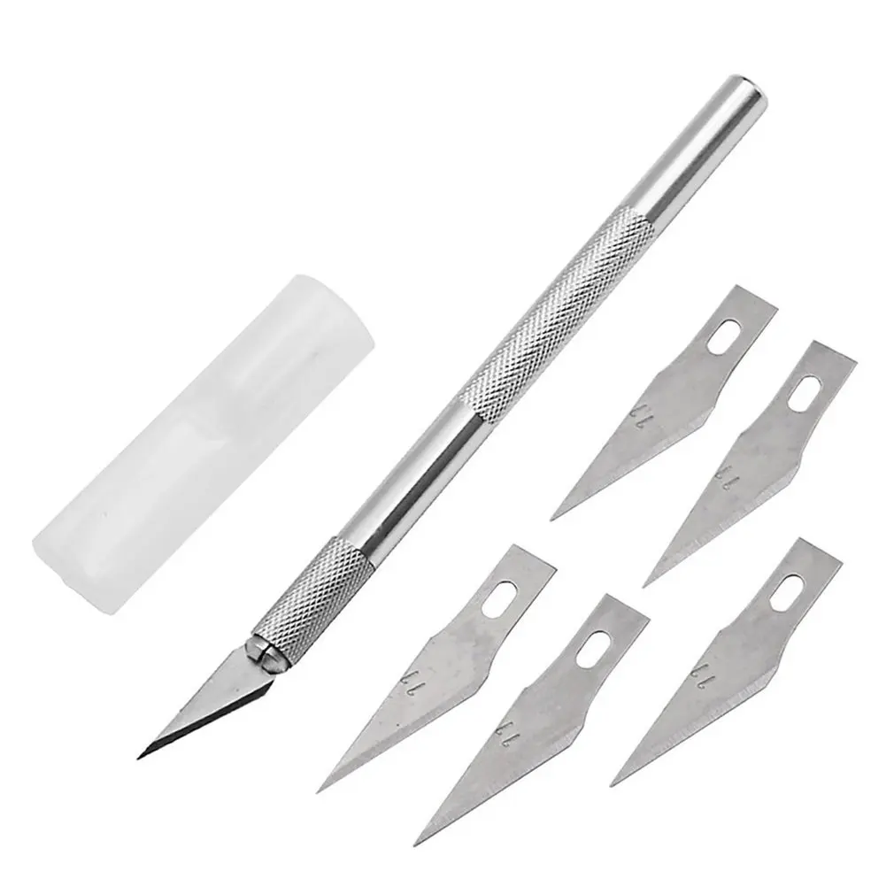 Carving Metal Scalpel Knife Tools Kit Non-Slip Blades Mobile Phone PCB DIY Repair Hand Tools