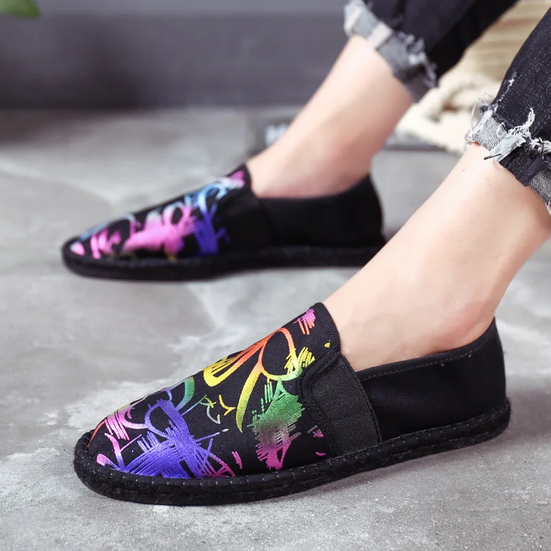 

Summer Social Canvas Shoes Korean-style Trend MEN'S SHOES Flax Casual Slip-on Lazy Old Beijing Cloth Shoes Fisherman Shoes