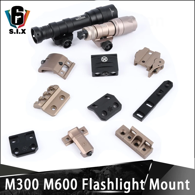 Держатель тактического фонаря рельсовый Пикатинни 20 мм для Surefir Airsoft M300 M600 M600DF Scout