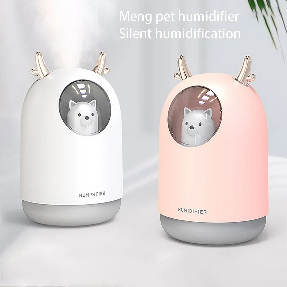 

Mini USB Nebulizer Portable Humidifier Cute Air Purifier with Night Light Bedroom Office Desktop Humidifier Car Air Diffuser